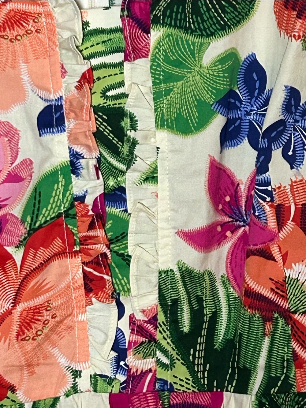 London Times Tropical Floral Sleeveless Maxi Dress - Cream with Pink, Orange - Picture 5 of 8